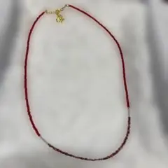 ビーズネックレス 赤