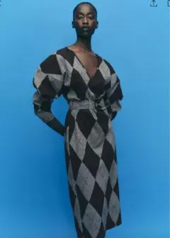 【ZARA】ベルト付きミディワンピ