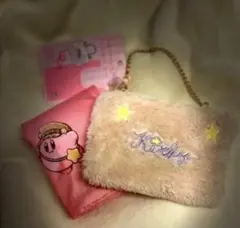 カービィ フェイクファー バッグポーチ　エコバッグ付きかわいい❣️