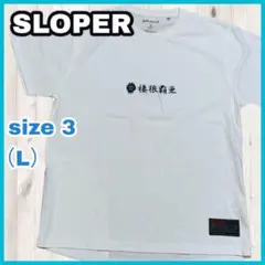 スローパー ジップポケット付き 半袖 Tシャツ 刺繍ロゴ ホワイト コットン