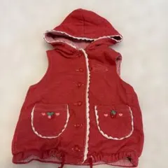 mezzo piano 赤いフード付きベスト
