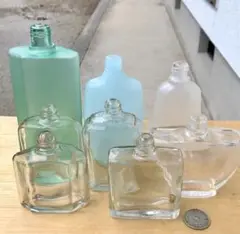 15 レトロ瓶 化粧品瓶 椿油 ガラス瓶 昭和レトロ ビンテージ