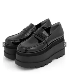 黒 厚底 ローファー GRL