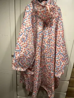 花柄フード付き　レインコート　ポンチョ　抱っこ　自転車