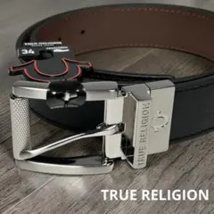 海外限定 トゥルーレリジョン ベルト Y2K リバーシブル スクエアバックル