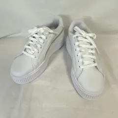 人気モデル PUMA 厚底スニーカー カルメンL 24cm WHT/S.MOSS