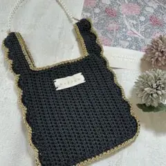エコバッグ風ミニバッグ　ブラック