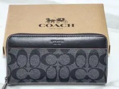 COACH 長財布 ブラック/グレー