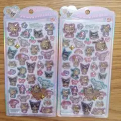 日焼けキティ　ボンボンドロップシール　うるちゅるポップシール　新品　２つセット