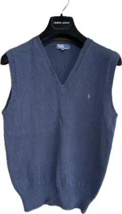 ラルフローレン Vネック ベスト 毛100% 170
