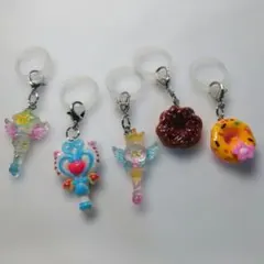 めじるしチャーム 5個セット ステッキ ドーナツ キラキラ 可愛い