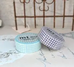 mt マスキングテープ２本（方眼ミントブルー×方眼ブルーベリー）