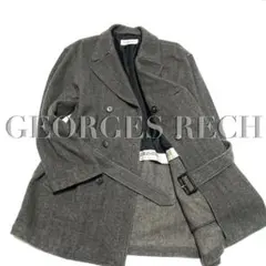 GEORGES RECH カシミヤ混　グレー ダブルブレスト トレンチコート