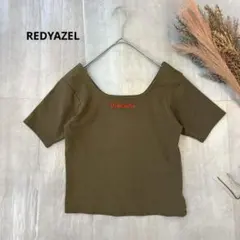 REDYAZEL／ロゴ刺繍／シンプル／Tシャツ／カーキ系／F／a1361㉛のサムネイル