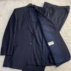 【美品】NINA RICH スーツセットアップ ネイビー ストライプ柄 M