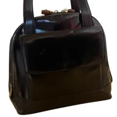 k*.様 GUCCI グッチヴィンテージエナメルレザーバンブーショルダーバッグ