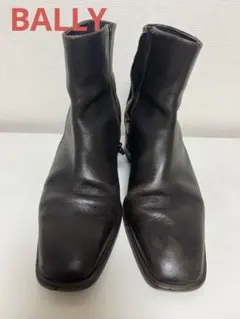 BALLY ダークブラウン レザー サイドゴアブーツ 5.5cmヒール
