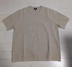 【UNIQLO】ウォッシャブルミラノニットTシャツ M ベージュ
