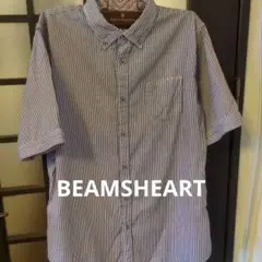 BEAMS HEART ストライプ 半袖シャツ ボタンダウンのサムネイル