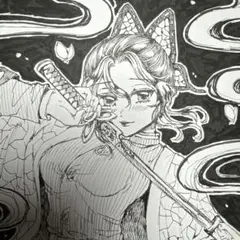 て*）様 胡蝶しのぶ　手描きイラスト　色紙