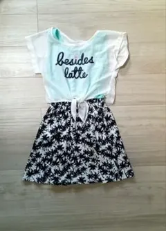 ピンクラテ　重ね着　ワンピース