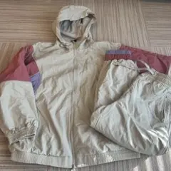 adidas アディダス　ジャージセットアップ　裏起毛オフホワイト　M