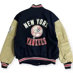 MLB ニューヨークヤンキース バックロゴ刺繍 袖革 スタジャン