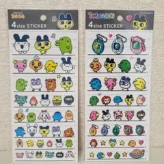 正規品　タマゴッチ 4サイズ ステッカー シール　2シートセット　シール帳