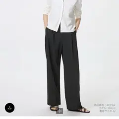 UNIQLOタックワイドパンツ ブラック