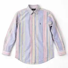 ラルフローレン新品タグ付 メンズS実寸M相当 長袖ストライプシャツ