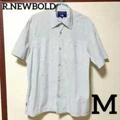 R.NEWBOLD アールニューボールド 半袖チェックシャツ M ホワイトのサムネイル