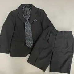 男の子 フォーマルスーツ 上下 110cm ブラック ネクタイ 卒園式 入園式