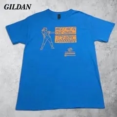 ギルダン Tシャツ L 水色 ポッププリント 古着 アメカジ ビッグシルエット