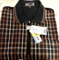 DAKS 長袖　ポロシャツ　前ジップ　M 新品未使用　チェック×黒