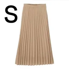 新品　GU WOMEN プリーツロングスカート Z+E ベージュ　Ｓ