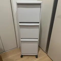 【11月12日まで最終値下げ】ホワイト 3段ゴミ箱　キャスター付き