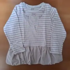 petit main ストライプ長袖チュニック　120