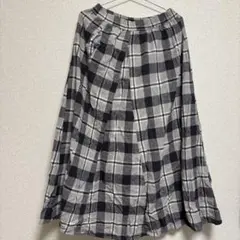 SM2 黒と白のチェック柄ロングスカート