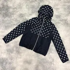 『UNIQLO』ユニクロ ポケッタブルUVカットパーカー 長袖 ドット ネイビー