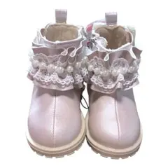 新品未使用 タグ付き 15cm ブーツ パール キラキラ ホワイト 靴 シューズ