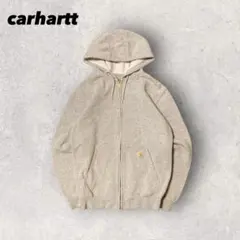 【カーハート】ジップパーカー　S グレー　人気　ワンポイント　p
