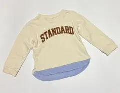 プティマイン 長袖カットソー 重ね着風 STANDARDロゴ 100㌢