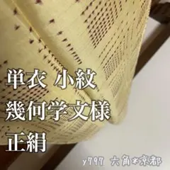 単衣 ★ 小紋 幾何学文様 正絹 y797
