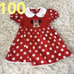 ミニーちゃん　水玉ワンピース　100サイズのサムネイル