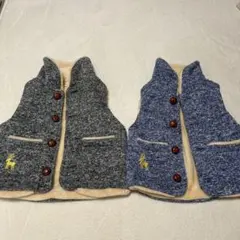 【美品】ベスト　袖なし　80センチ　双子