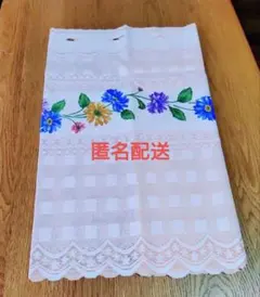 昭和レトロ　カフェカーテン　花柄　ピンクのサムネイル