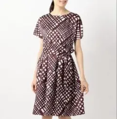 24AW 23区 【洗える】Rattiコラージュプリントワンピース 大きいサイズ