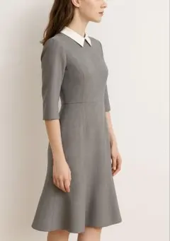 美品　CELFORD セルフォード/襟付きワンピース/グレー/フレア/Sサイズ