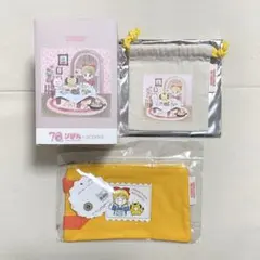 りぼん3COINS 姫ちゃんのリボン ポーチ 貯金箱 巾着 3点セット