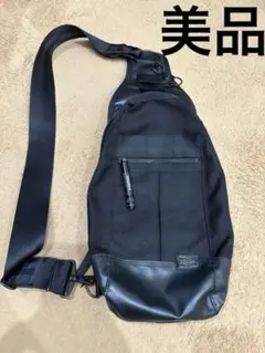 【美品】PORTER HEAT スリングショルダーバッグ マグライト付属　黒